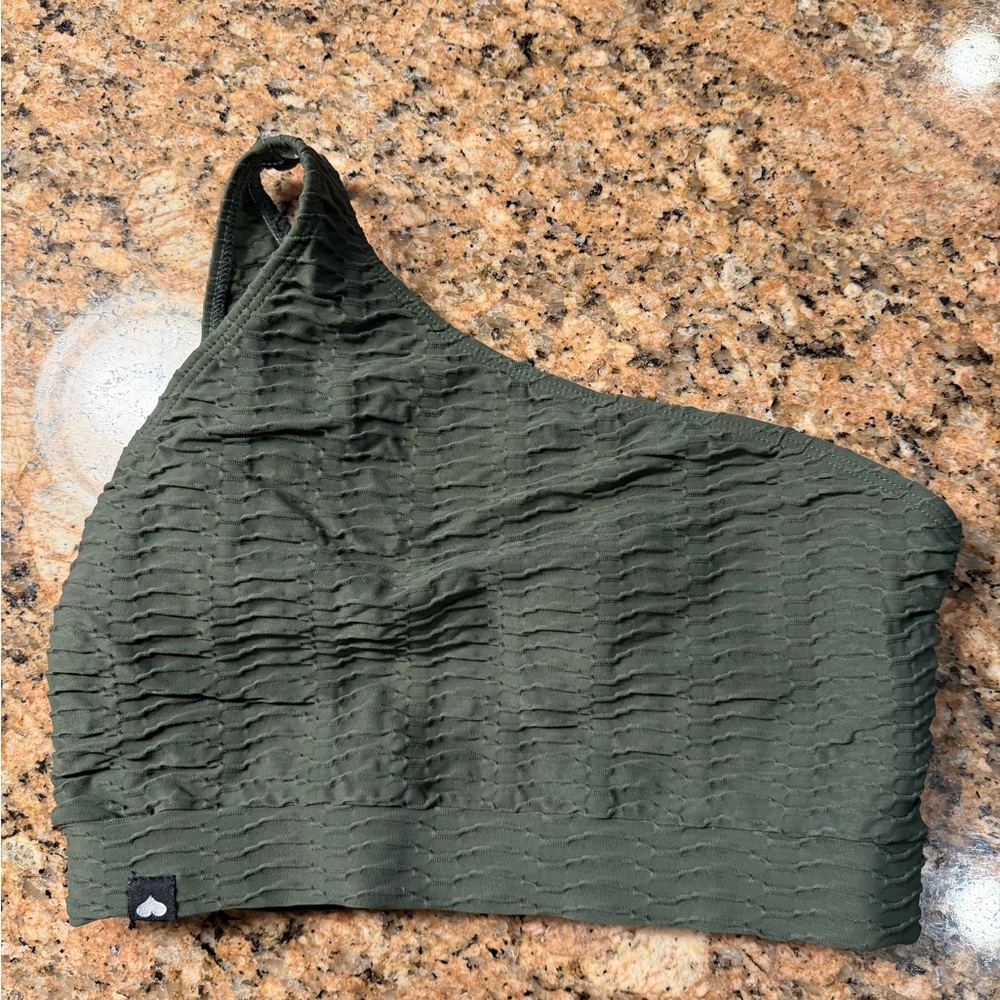 Booty by Brabants Green Textured One-Shoulder